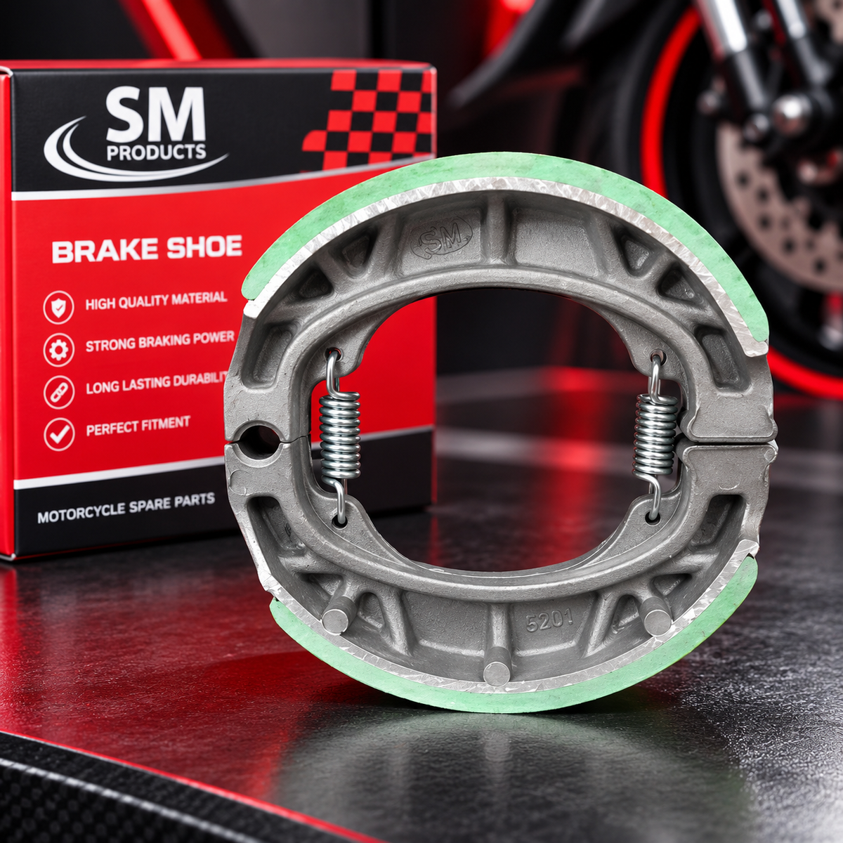 Brake Shoe Green Foot Ball Leather