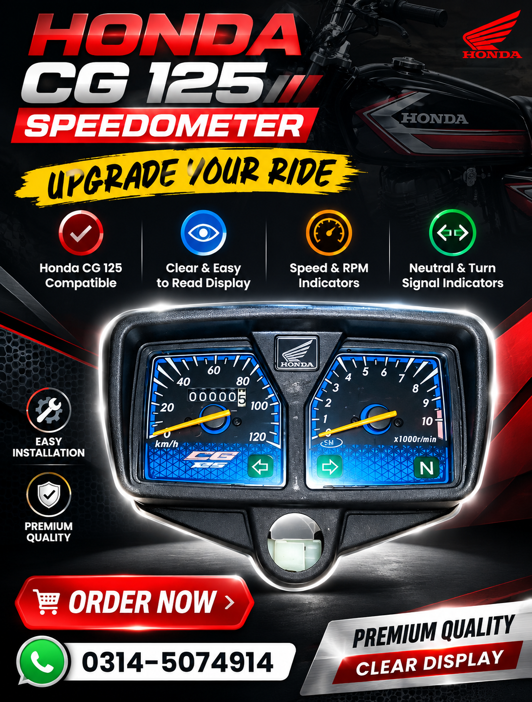 Honda CG 125 Speed-o-Meterr – Premium Quality