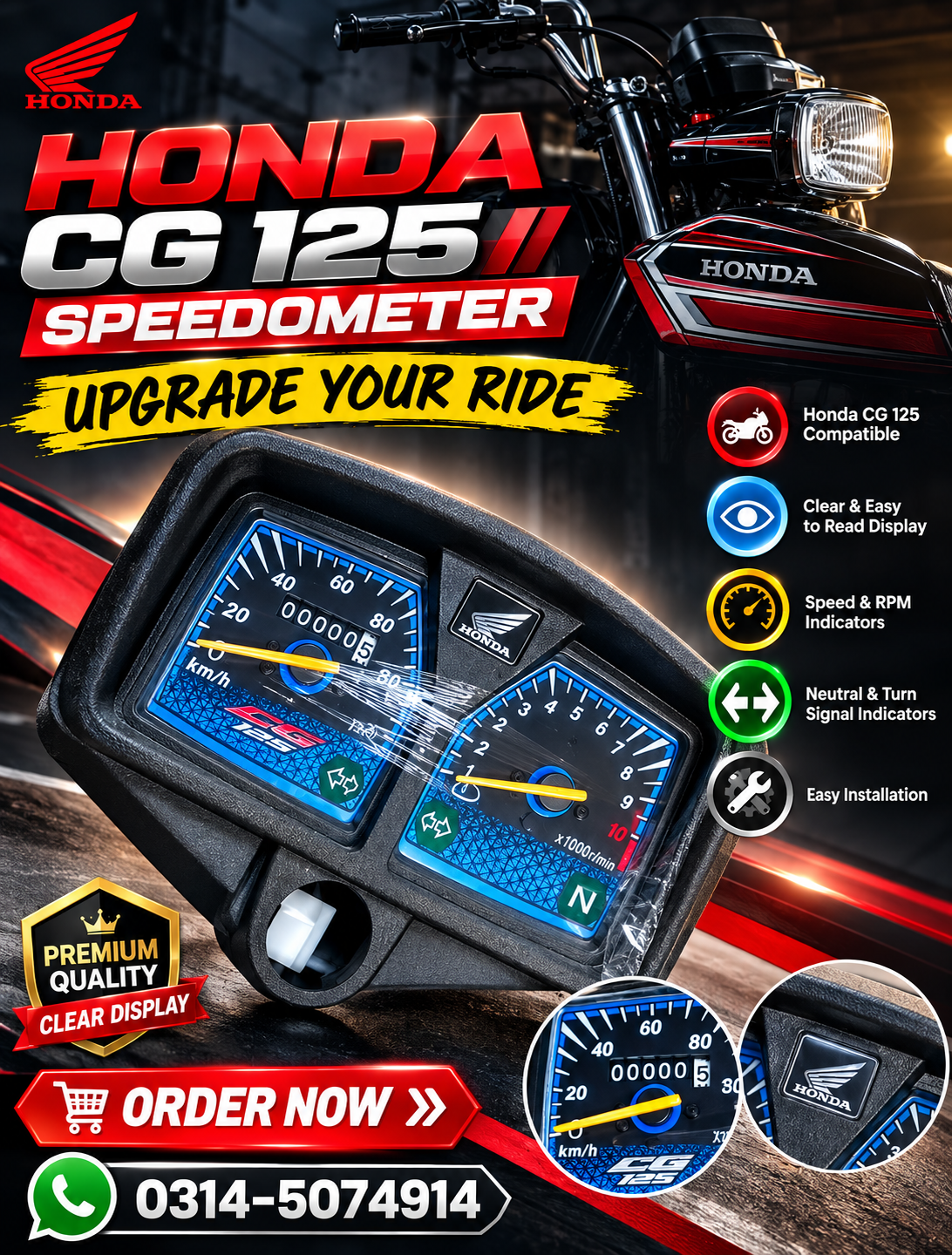 Honda CG 125 Speed-o-Meterr – Premium Quality